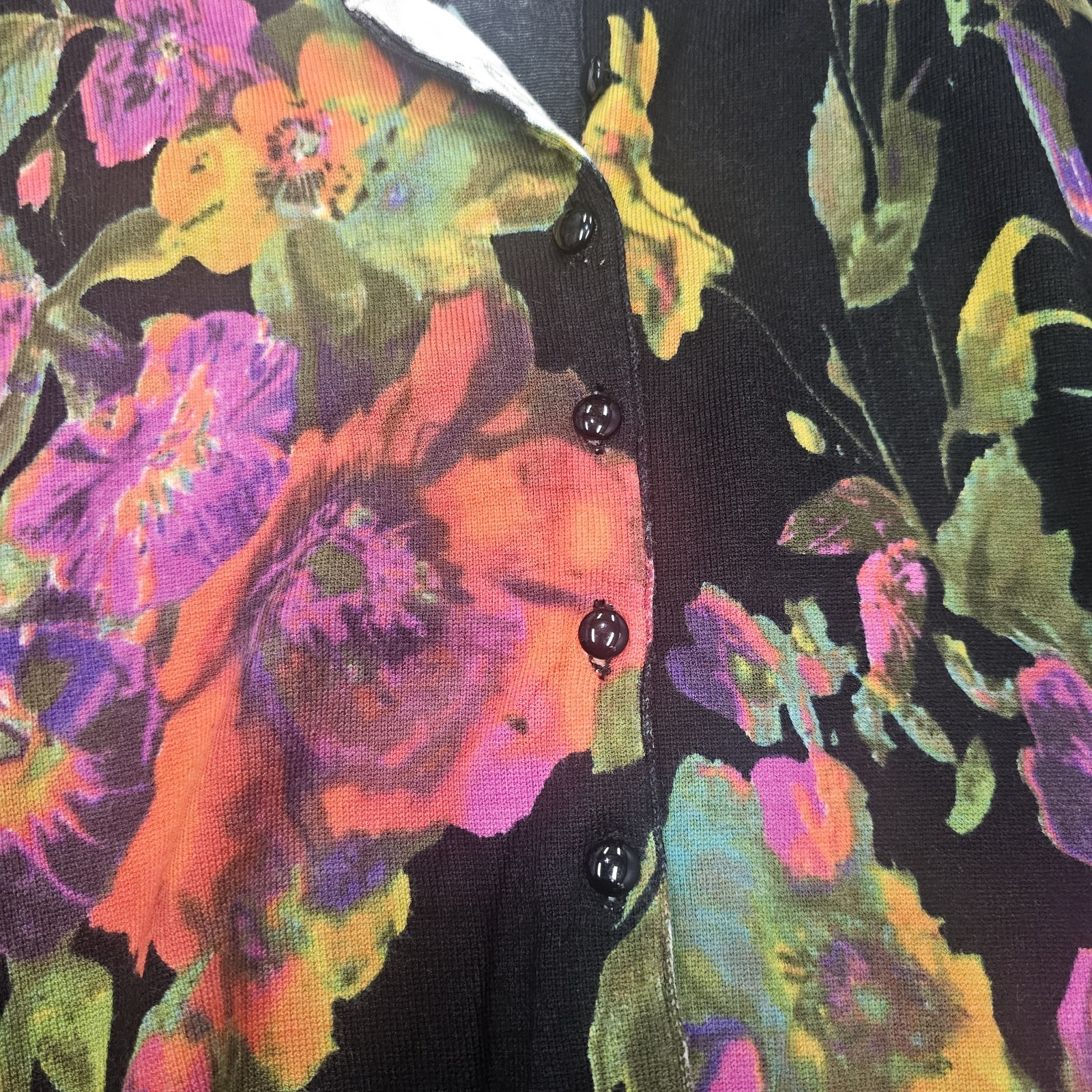 Grace Elements Cardigan Sweater Button Up Floral … - image 4