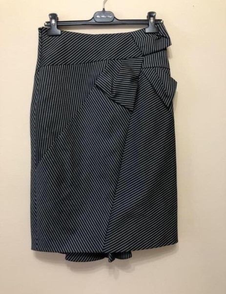 Women Karen Millen Skirt Grey Cotton M