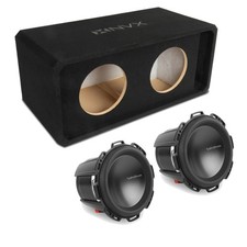 NVX NE102P Dual 10" Slot Ported 3/4" MDF Sub Enclosure w/ 10" Car Subwoofer