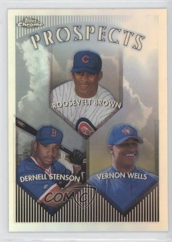 1999 Topps Chrome Prospects Refractor Roosevelt Brown Vernon Wells Rookie RC