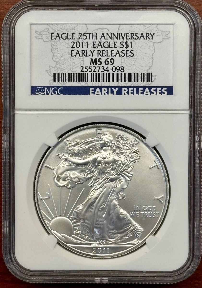 2011 W EAGLE 銀貨 MS 69 NGC認証 American Eagle MS 69 Graded 2011 Silver Bullion Coins for sale | eBay
