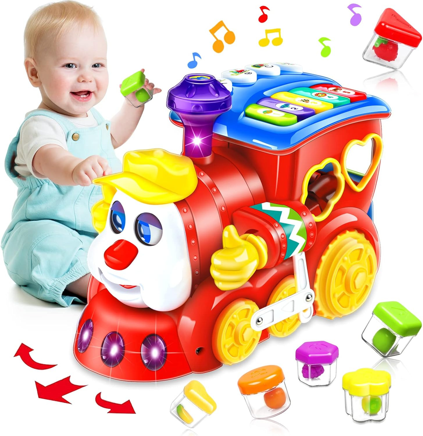 For 1 Year Old Boy Girl Gift Musical Train Baby Toys 6-12 12-18 Months