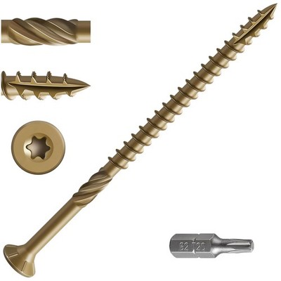 Weather-Resistant Wood Screws, 117pcs, Bronze