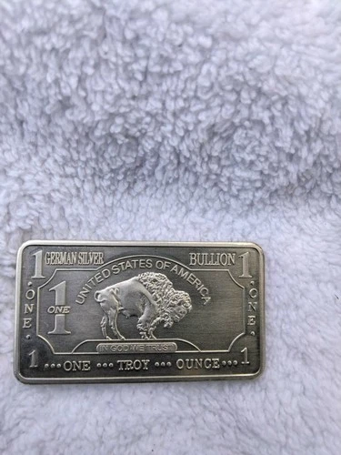 .999 FINE GERMAN SILVER 1 TROY OZ SILVER BAR UNITED STATES OF AMERICA BUFFALO