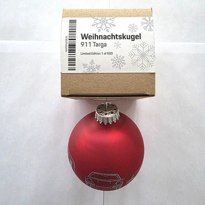 PORSCHE Pallina per Albero di Natale, Pallina di Natale, #5, 911 Targa, Limitata 1 di 500, Rosso