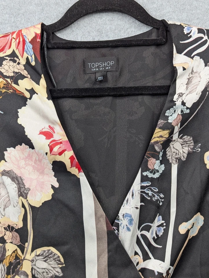 Topshop Playsuit Womens 8 Black 3/4 Sleeved Hot Pants Event Party Date Night - image 3 of 4