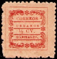 COLOMBIA - MANIZALES - URBAN POST - 1/2 CENTAVO STAMP - Pos 15 - 1910 - Yv 2