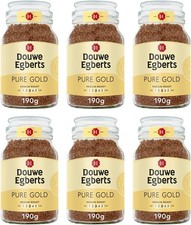 Douwe Egberts Pure Gold Medium Roast Instant Coffee 190g (Pack of 6 Jars, Total)