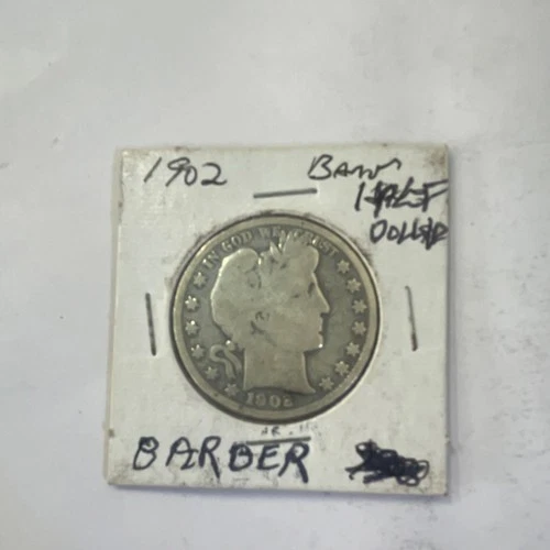 1902 Barber Half Dollar Silver 50C Circulated Coin