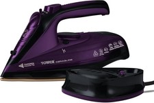 Image of Tower T22008 CeraGlide Cordless Steam Iron 2400W Ceramic Soleplate Purple