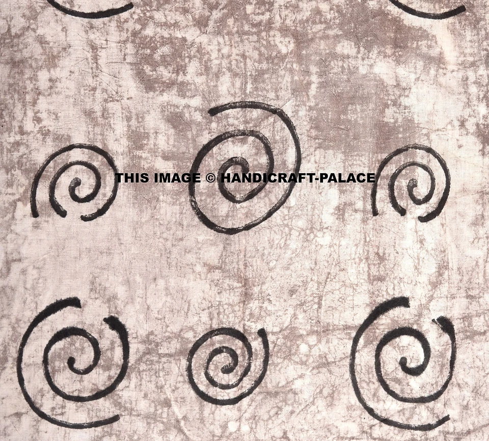 Tela natural Jaipuri Sanganeri hecha a mano con estampado en espiral de bloques de algodón de 5 yardas Foto 3 de 3