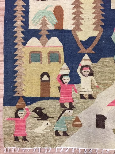 Antique Old Used Handmade Wool Egypt Wall Hanging Kilim Chic,Size:6.9ft By4.2ft - 第 1/10 張圖片