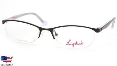 NEW Lipstick TEMPT BLACK EYEGLASSES GLASSES METAL FRAME 53-17-135 B31mm
