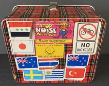 Vintage Lunch Box Aladdin Industries Plaid School National Safety Council Metal