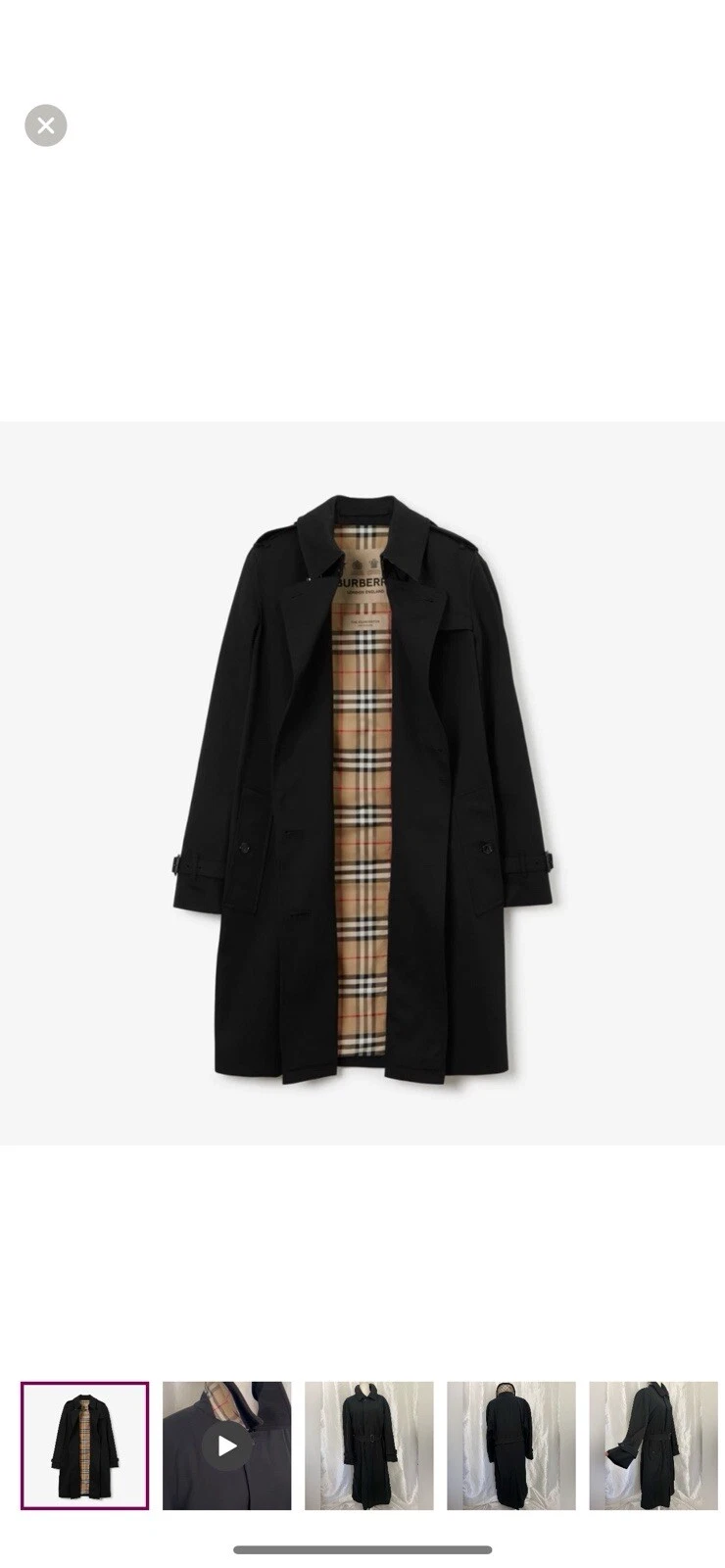 Burberry trench lungo uomo nero EU 42