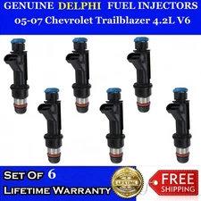 6x OEM Delphi Fuel Injectors For 05-07 Chevrolet Trailblazer 4.2L V6 