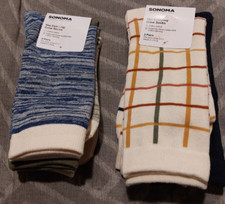 NWT 6 pair Women's Sonoma Everyday Crew Socks sz 9-11 Multi -4492