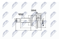 Nty NPZ-HY-514 Gelenksatz Antriebswelle Hinterachse Links, Hinterachse Rechts,