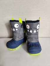 Cat Jack Cat Jack Boy Monster Thermal Winter Boots Sz 6 Gray Green Blue New