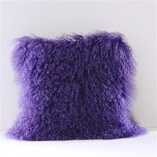 100 Genuine Mongolian Fur Pillowcase Real Tibetan Lamb Wool Cushion Cover