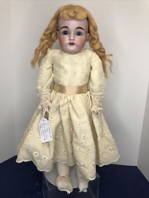 21  Antique German Kestner 154 10 DEP Bisque Doll Leather Body bisque arms #L