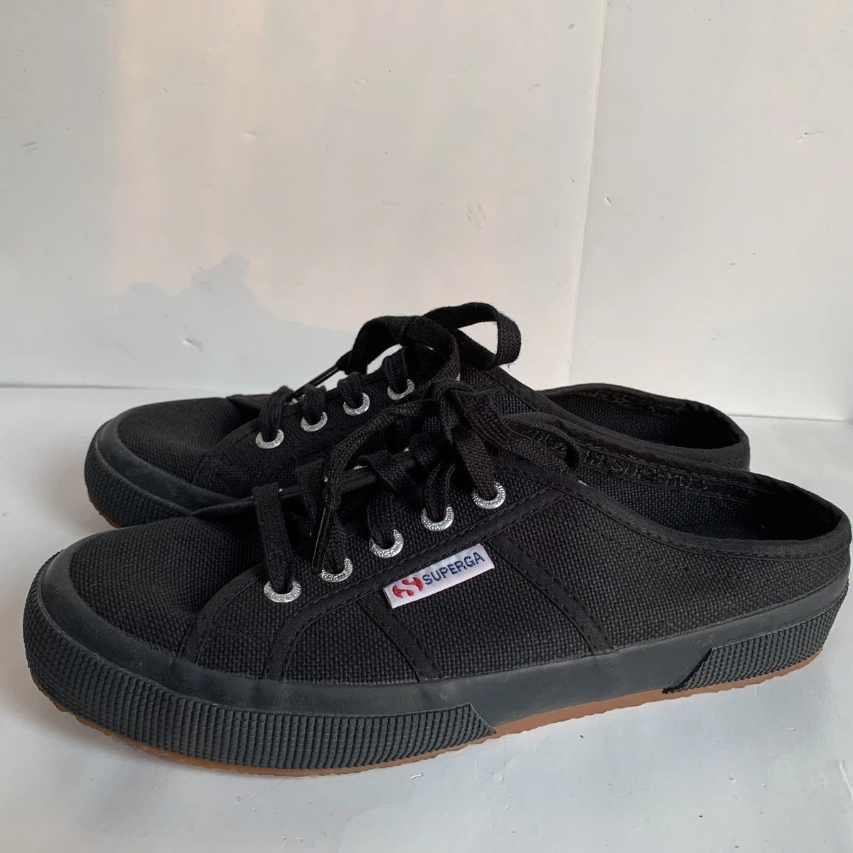 Superga black shop canvas