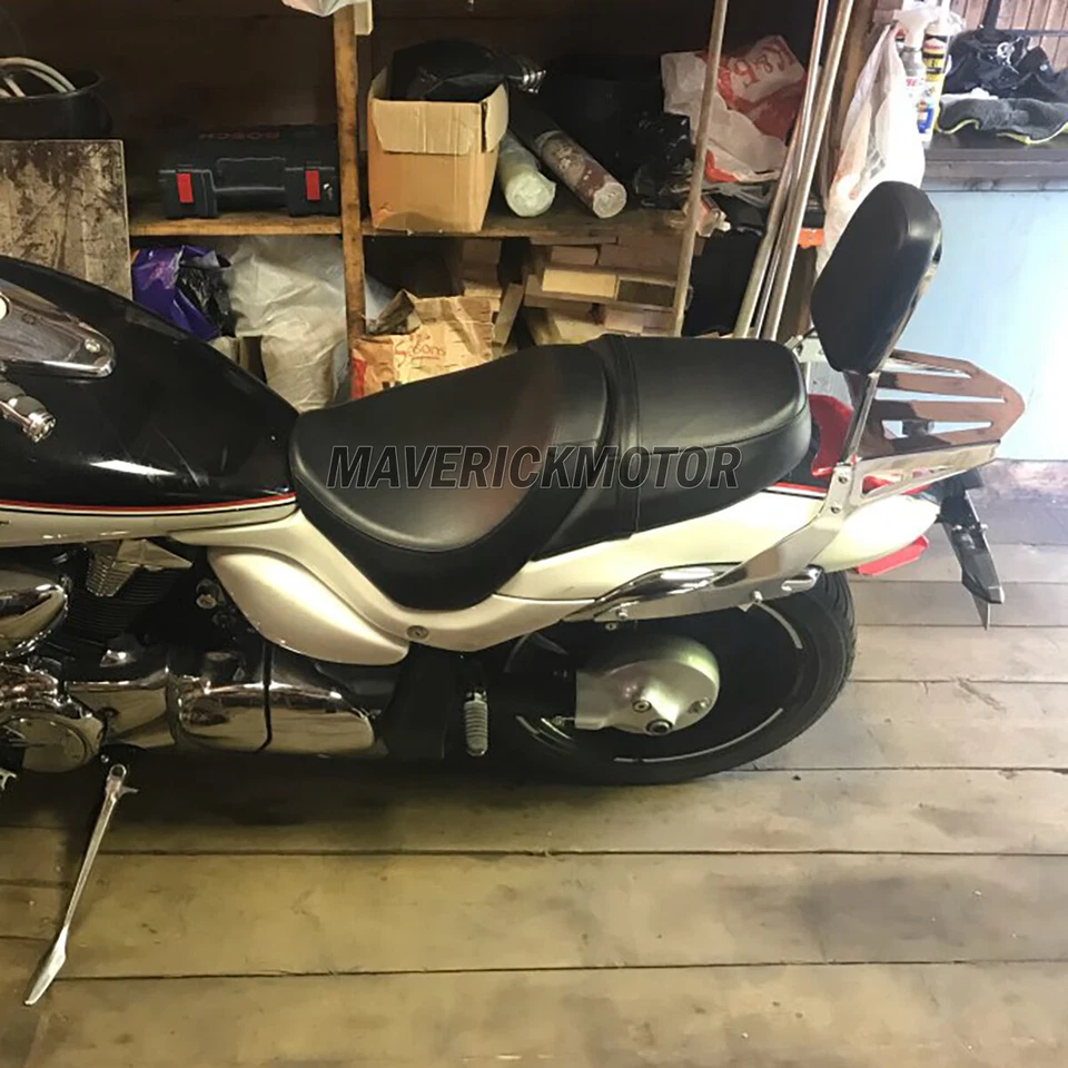 Respaldo cromado barra Sissy con portaequipajes para Suzuki Boulevard M109R 2006-2023 Foto 3 de 4