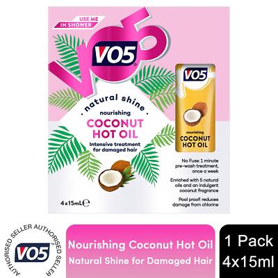 VO5 Nourishing Coconut Hot Oil Natural Shine für geschädigtes Haar, 4x 15ml