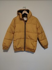 Old Navy Boys Puffer Coat Hooded XL 14/16 Weather Resistant Fleece Lined Yellow