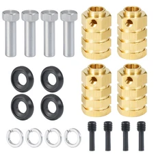 RCBATER 4Pcs Brass Hex Wheel Hubs 20mm Extended Spacer For TRX-4 1:10 RC Crawler