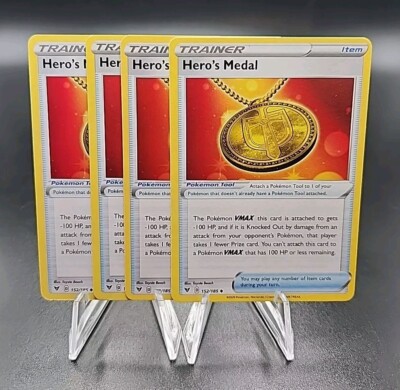 4x Hero's Medal 152/185 Trainer Playset Pokémon Vivid Voltage