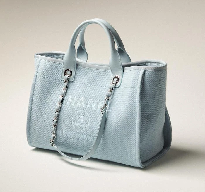 Medium Deauville Tote Baby Blue (Authentic Pre-Owned)