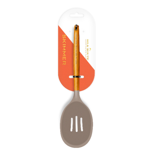 Slotted Skimmer Acacia Wood & Grey Silicone by Silk Route Home