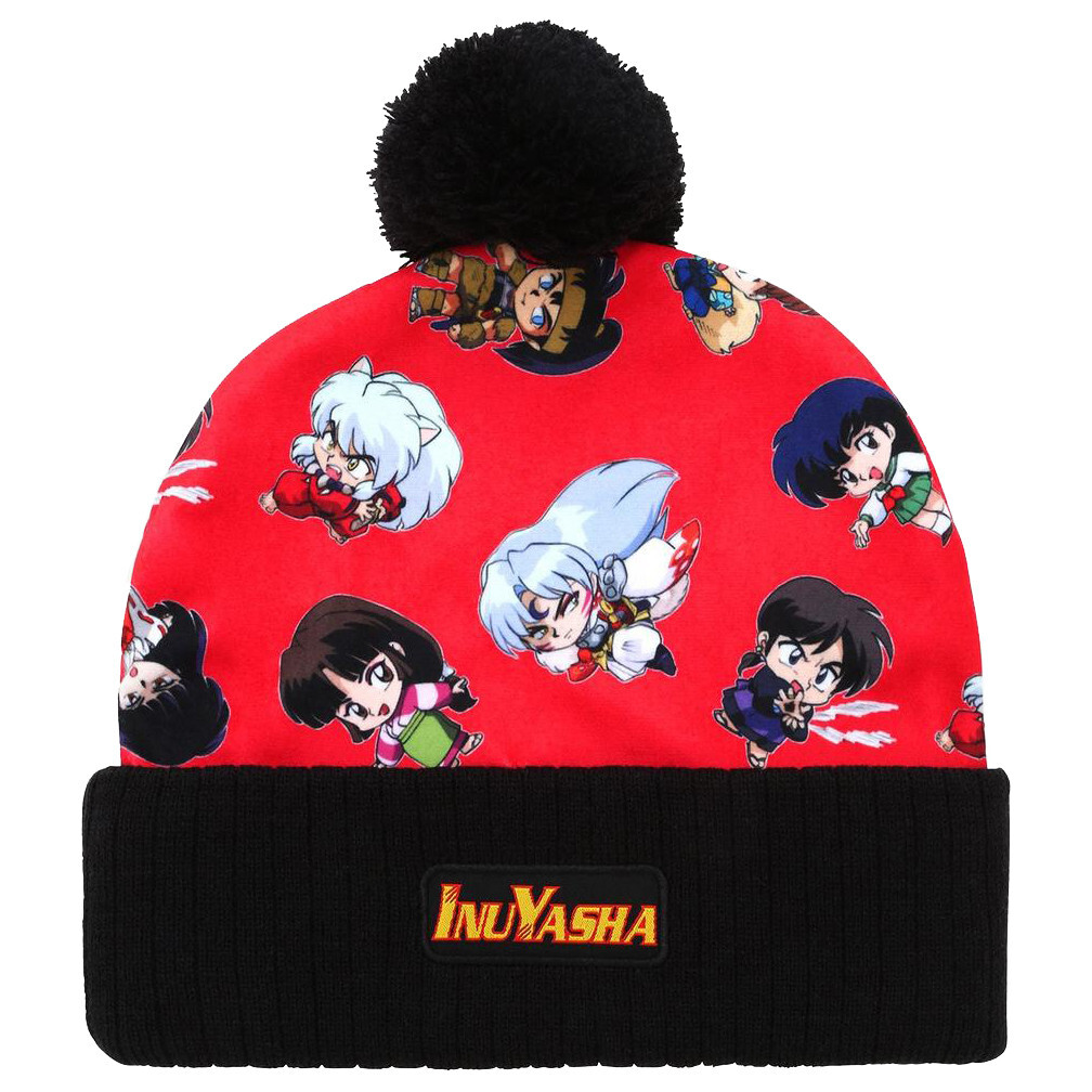 Bioworld Inuyasha Chibi Characters Pom Knit Cuffed Beanie Cap Hat