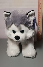 Kellytoy 8  Husky Dog Plush Wolf Blue Eyes 2016 With Tags Clean