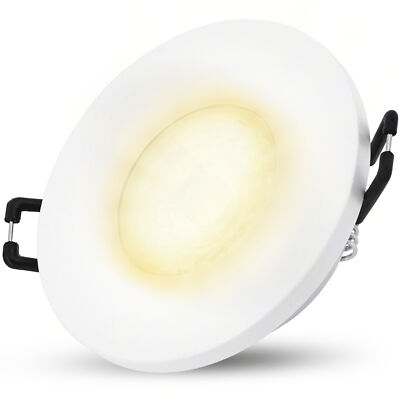 BEDA Bad Einbaustrahler IP65 flach mit LED 5W warmweiß 230V Einbauspot weiß rund
