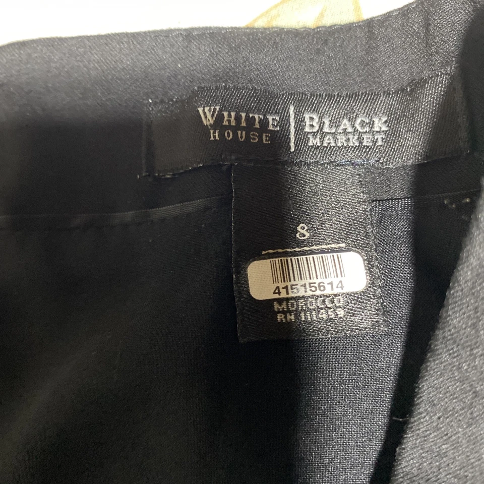 Falda White House Black Market para mujer talla 8 negra con cremallera.  I Foto 2 de 4