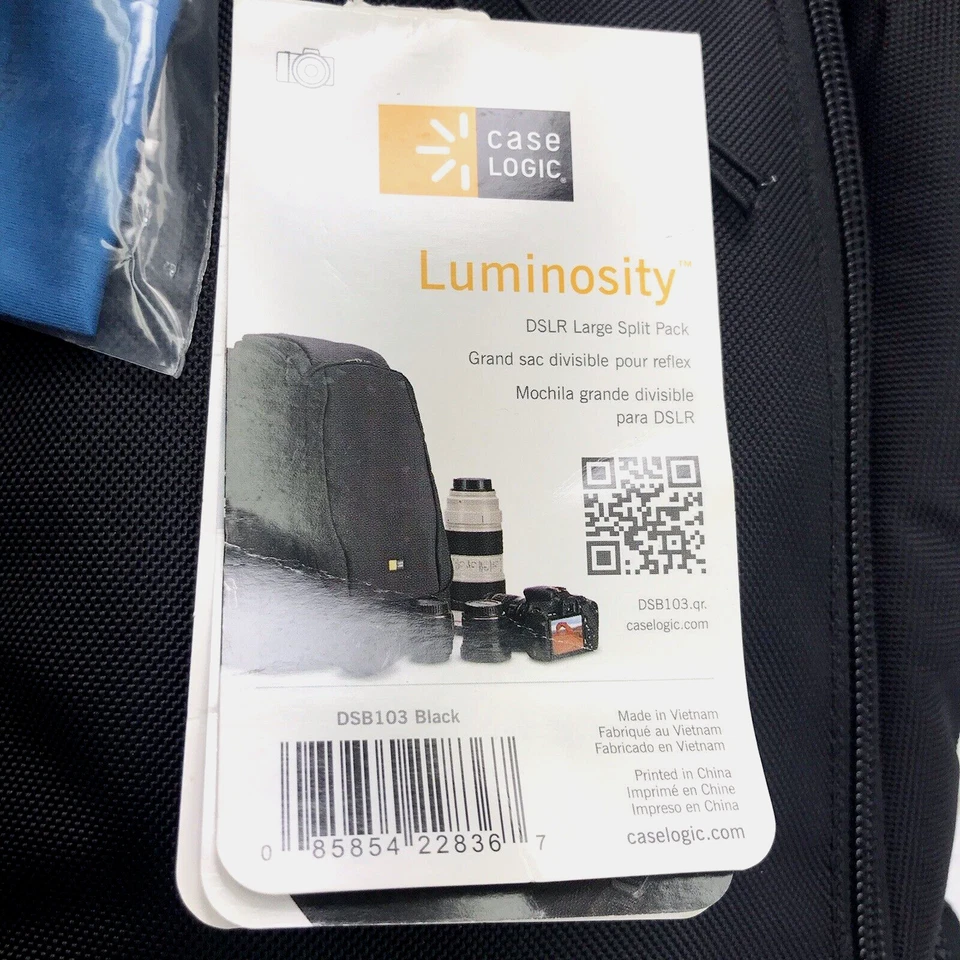 NEW Case Logic Camera Backpack Large Split Pack Luminosity DSB103 Laptop Black - Image 3 of 4