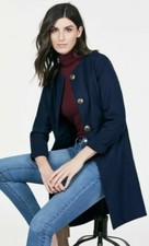 Ladies Smart Just Fab Navy Blue Over Coat Jacket. Size Xxl Bnwt