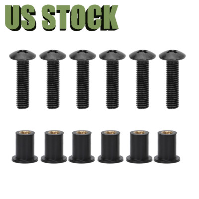 US 6pcs Set Windshield Screws & Rubber Nuts For Yamaha Snowmobile 90150-05024-00