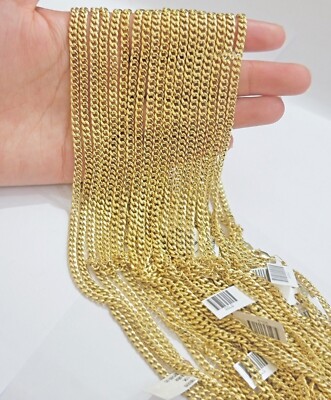 My Elite Jeweler 10k Yellow Gold Miami Cuban Link Chain – 4mm, 16-26 Inch, Lobster Clasp