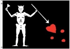 Edward Teach Blackbeard Skeleton Pirate Polyester 3x5 Foot Flag Outdoor Banner