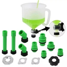 No-Spill Coolant Funnel Kit Spill Proof Radiator Funnel Bleeder with Adapters