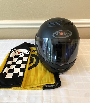 Suomy Motorcycle Helmet - Size XS Black Full Face Made In Italy With Bag