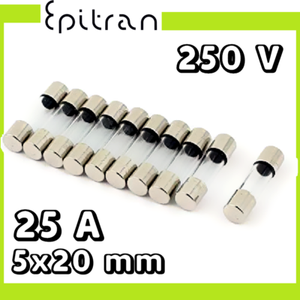 25 Fusibili Vetro Rapido F25AL250V - 25A 250V 5x20mm | Per Elettrodomestici E Circuiti Elettrici - Foto 2
