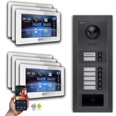 Goliath IP Video Türsprechanlage: 7-Zoll 7 Familienhaus, RFID, Anthrazit