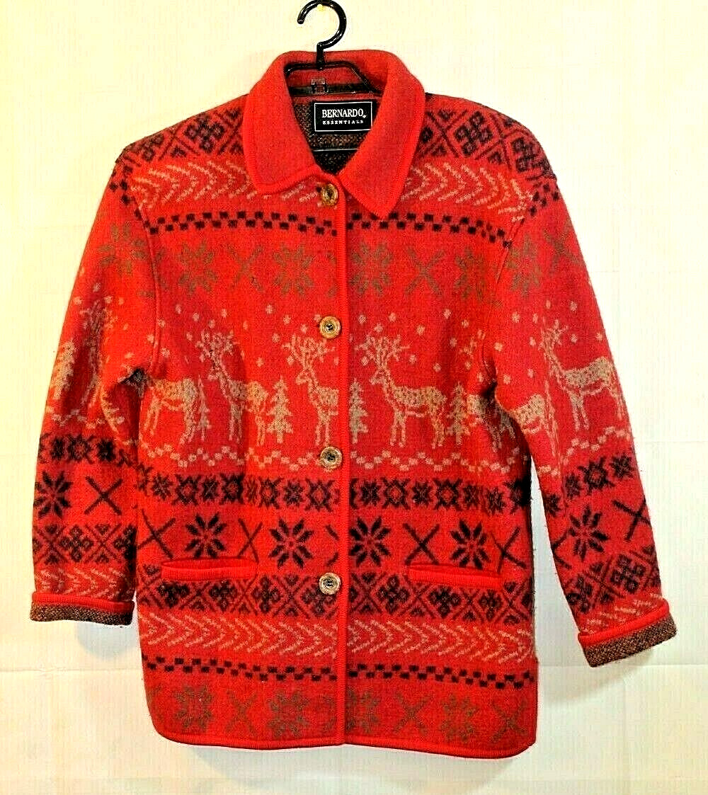 Bernardo Essentials Wool Jacket Red Winter Holida… - image 2
