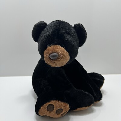 Aurora World Black Bear With Brown Paws 9 Inch Tall