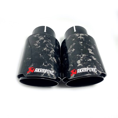 1PCS Glossy Forge Carbon Fiber Black AKRAPOVIC Exhaust Tip 3''/3.5''/4''/4.5''