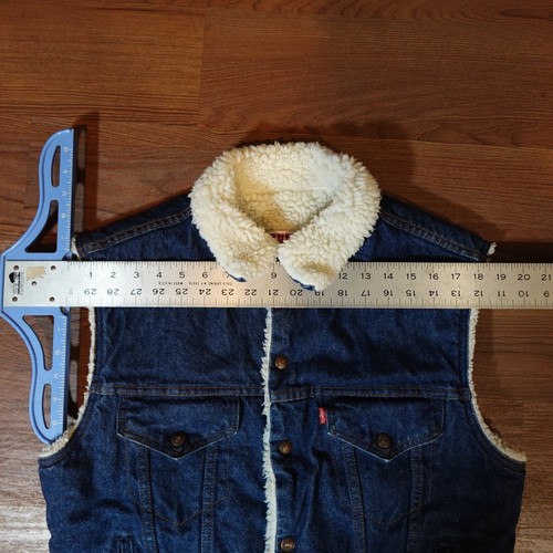 Vintage Levi’s 60511-0216 Sherpa Lined Denim Trucker Vest Sz M ~ Pristine 1980s - Picture 4 of 9